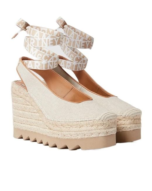 Stella McCartney Natural Gaia Wedge Slingback Espadrilles