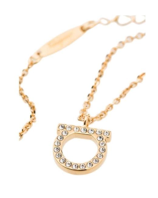 Ferragamo White Ferragamo Iconic Gancini Necklace