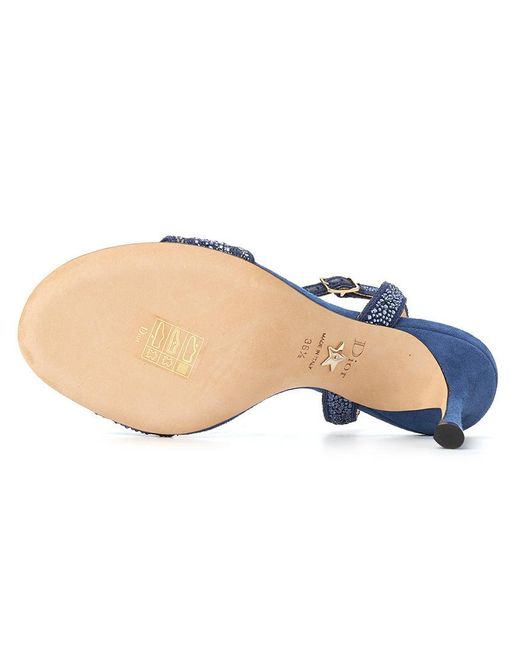 Dior Blue Decorated High-Heeled Sandals