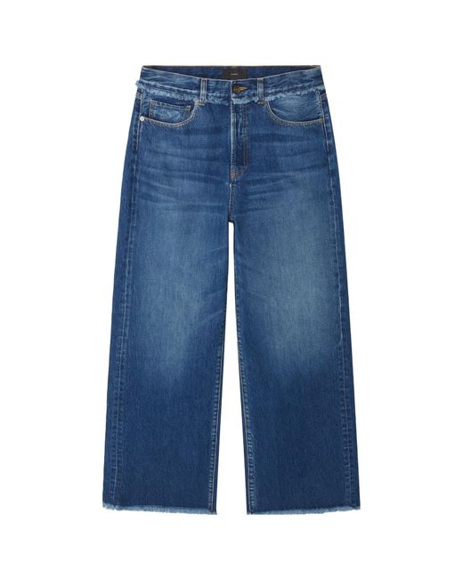 Alanui Blue Fringed Relaxed Denim Pants