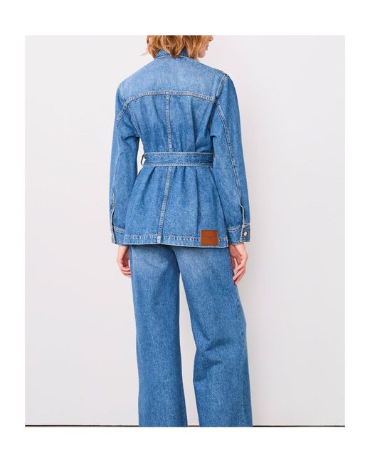 Officine Generale Blue Long-Sleeved Denim Jacket