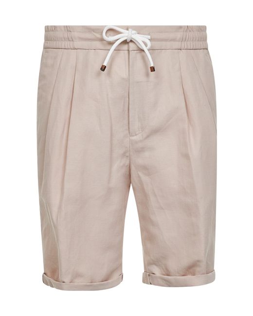 Brunello Cucinelli Gray Drawstring-Fastening Shorts for men