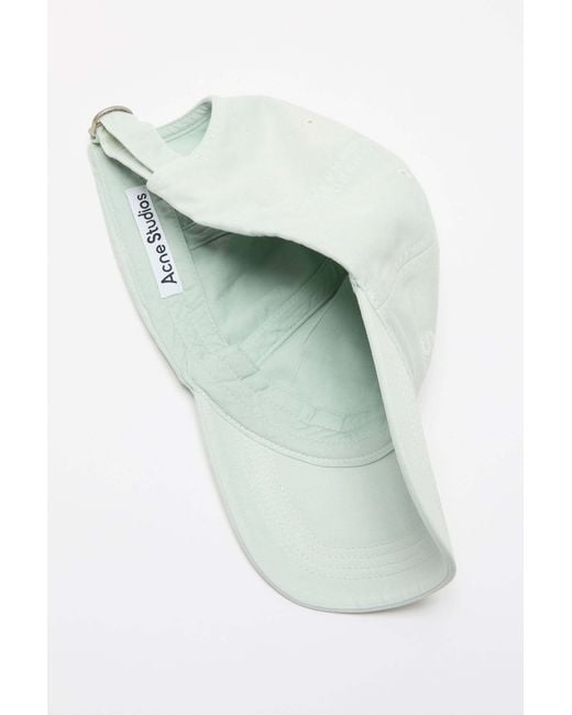 Acne White Washable Logo Baseball Cap for men