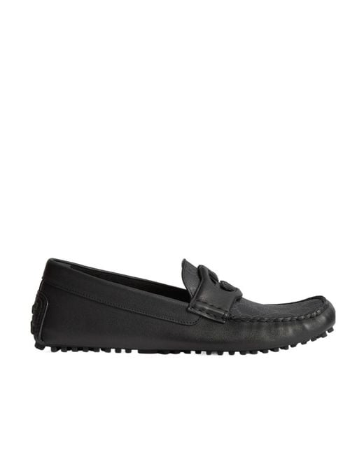 Gucci Black Interlocking G Driving Shoes for men