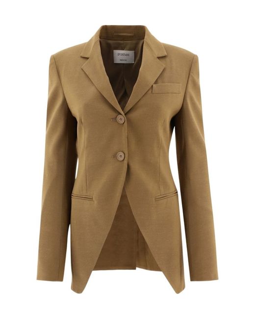 Sportmax Green Lapel Suit Jacket