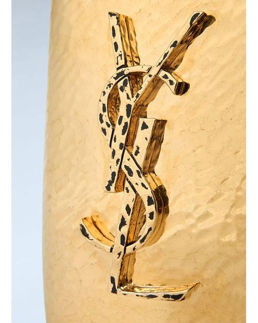 Saint Laurent Natural Hammered-Logo Cigarette Case