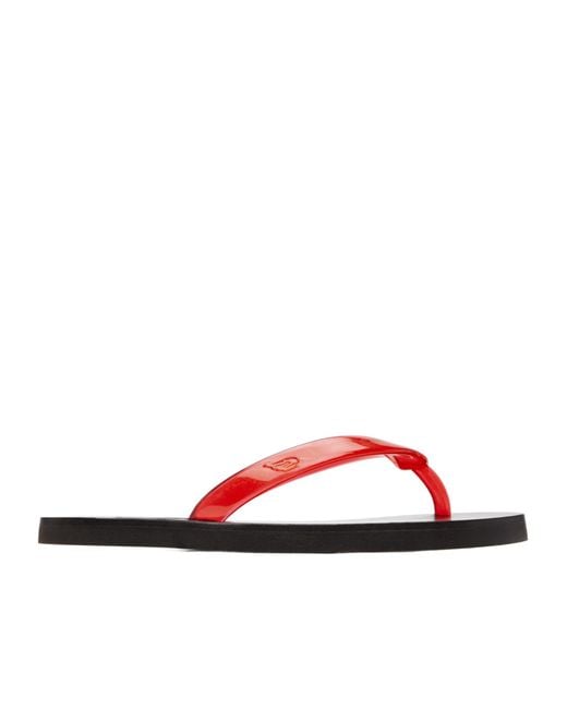 Ancient Greek Sandals Red Thong Flip-Flops Slides