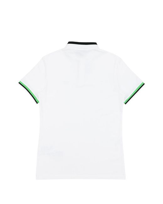 Emporio Armani White Striped-Trim Logo Polo Shirt for men