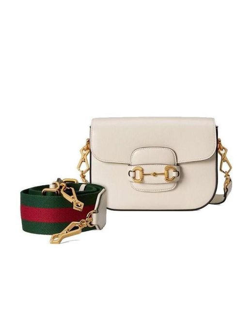 Gucci White Horsebit 1955 Mini Crossbody Bag
