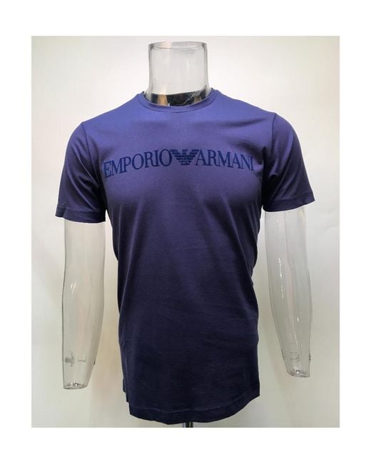 Emporio Armani Blue Logo T-Shirt for men