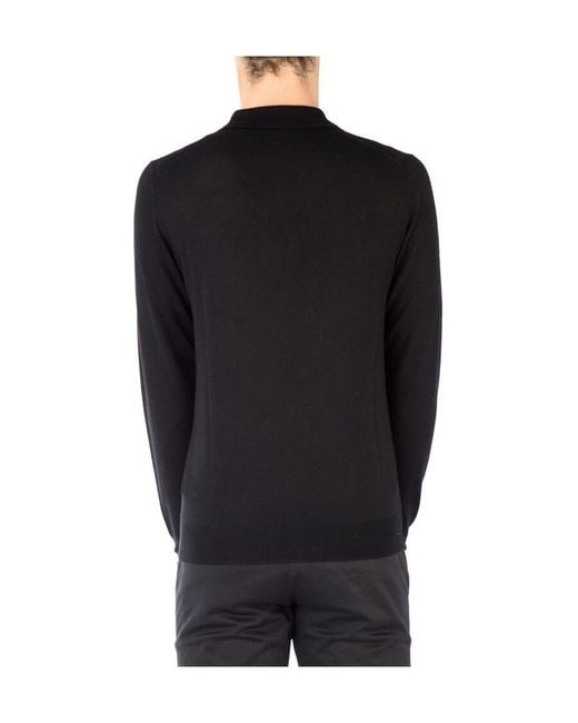 Paolo Pecora Black Crewneck Long-Sleeved Sweater for men