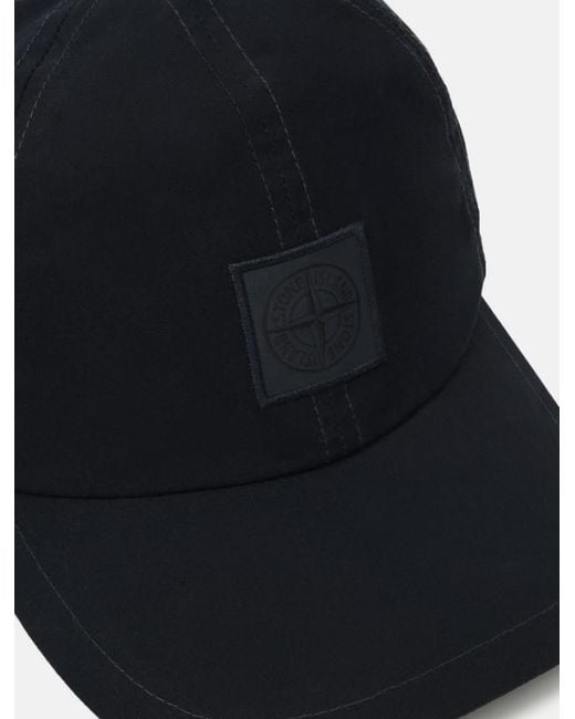 Stone Island Black Compass Patch Baseball Cap for men