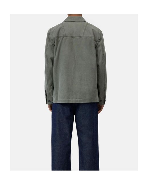 Closed Green Logo-Patch Multi-Pocket Shirt Jacket for men