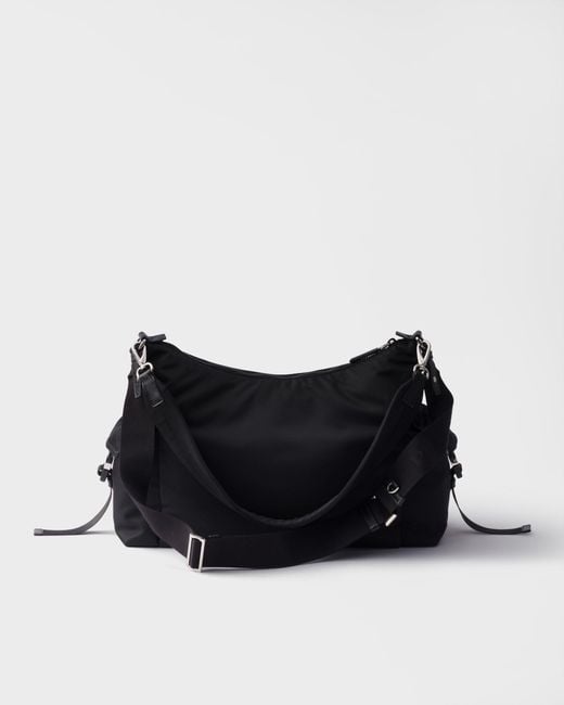Prada Black Explore Re-Nylon And Leather Bag for men