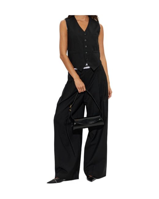 Alexander Wang Black Zip-Up Tailored Vest