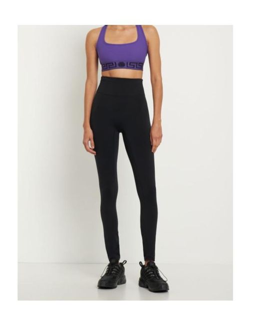 Versace Purple Stretch Tech Greca Sport Bra