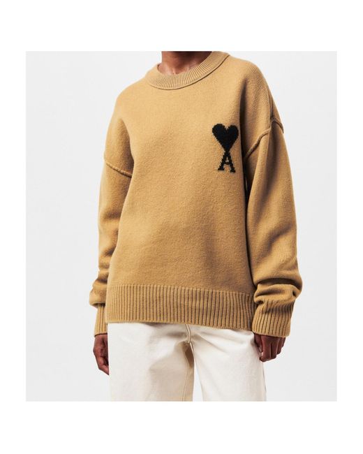 AMI Natural Crew Neck Knit Sweater