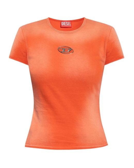 DIESEL Orange Oval D Crewneck T-Shirt