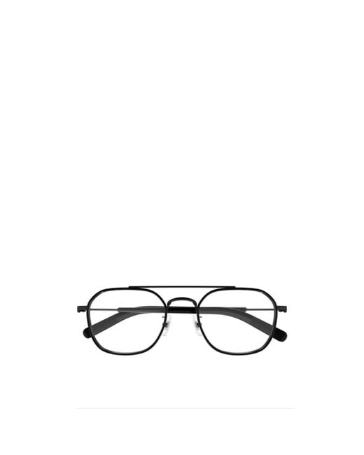 Montblanc White Eyewear Round Frame Glasses for men