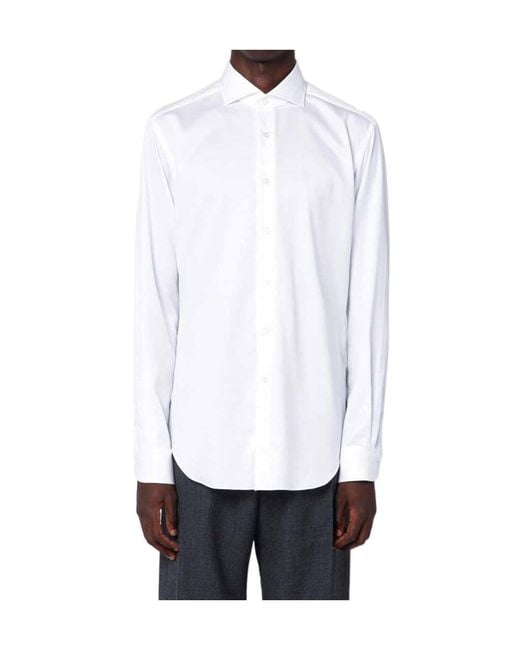 Xacus White Tailored Twill Shirt for men
