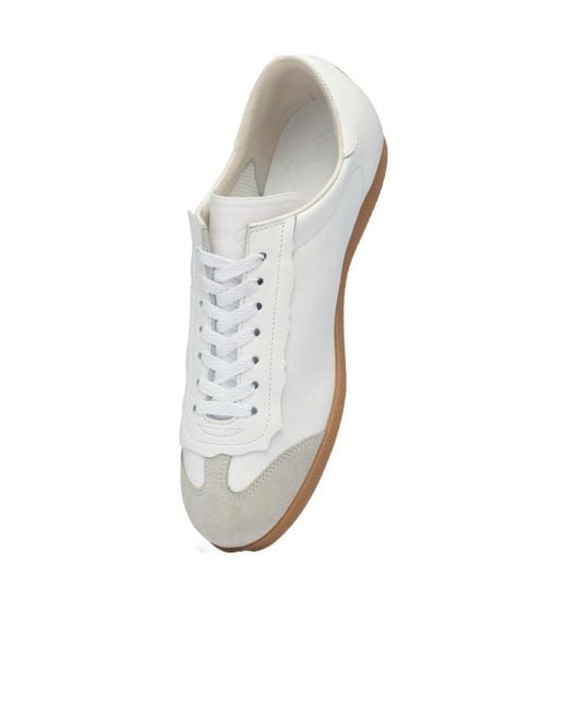 Maison Margiela White Panelled Lace-Up Sneakers