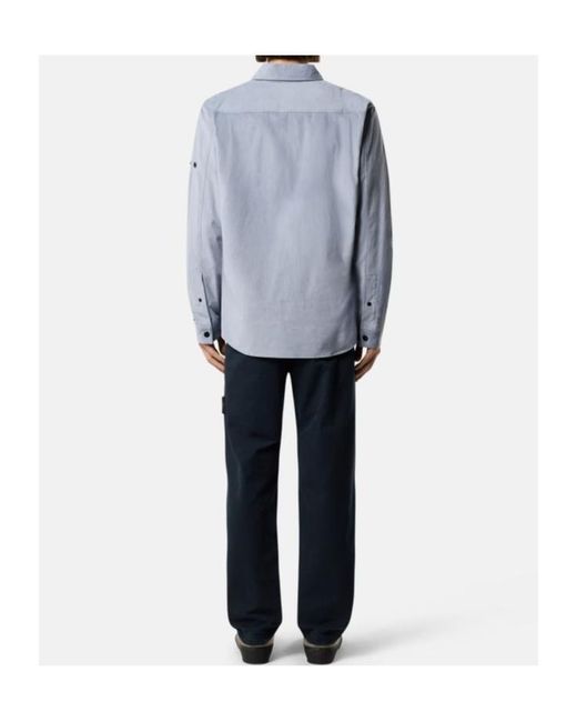Stone Island Blue Logo Patch Trousers for men