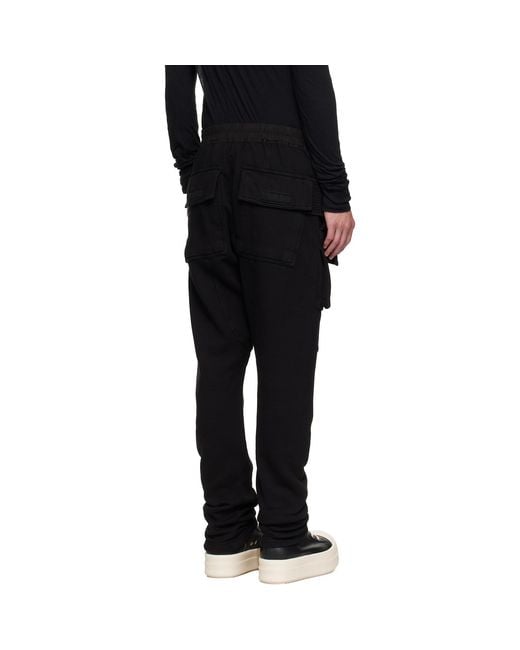 Rick Owens Black Drawstring Casual Pants for men