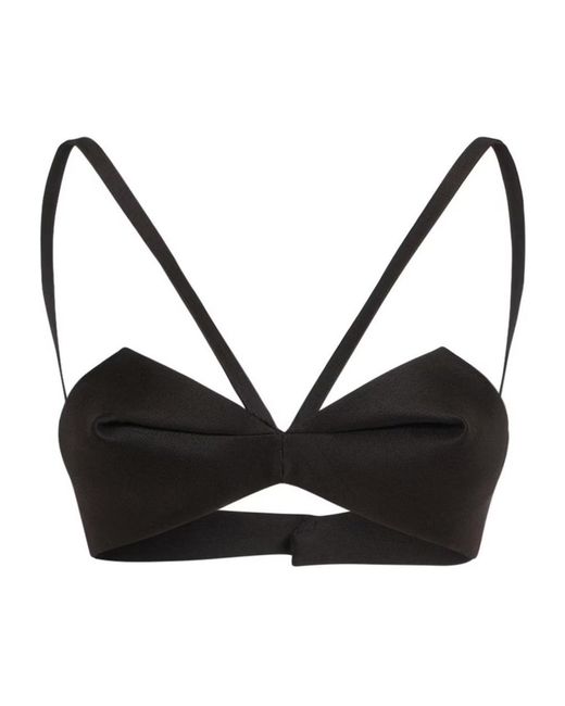 Versace Black Pleated Bustier Top