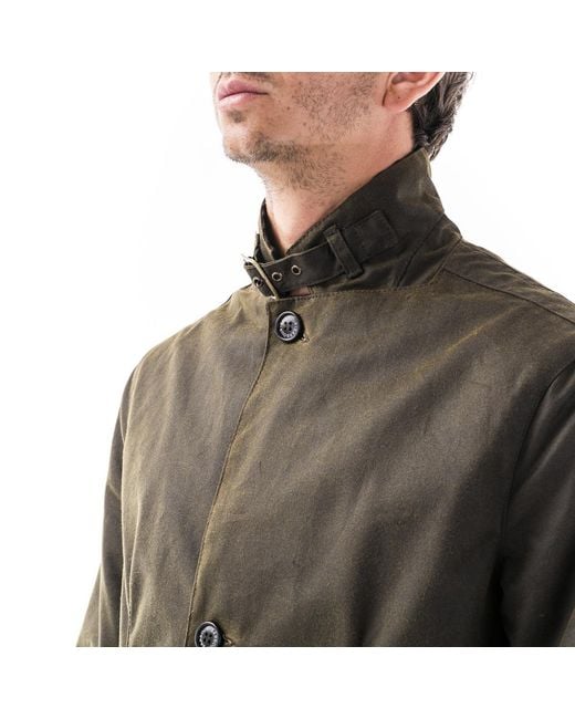 Barbour Black Wax Coated High-Neck Jacket for men