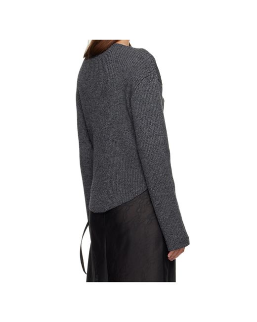Courreges Gray Ribbed-Knit Sweater for men