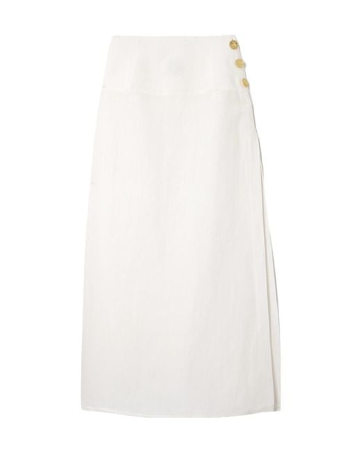 LeKasha White Light Linen Skirt