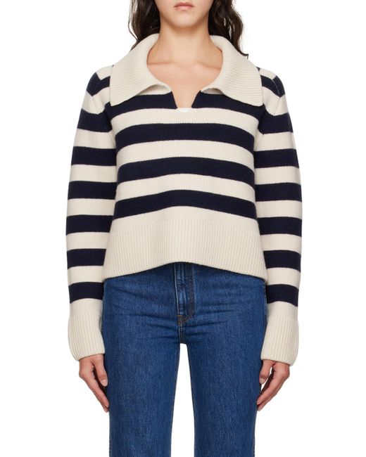 Khaite Blue Franklin Striped Knitted Jumper