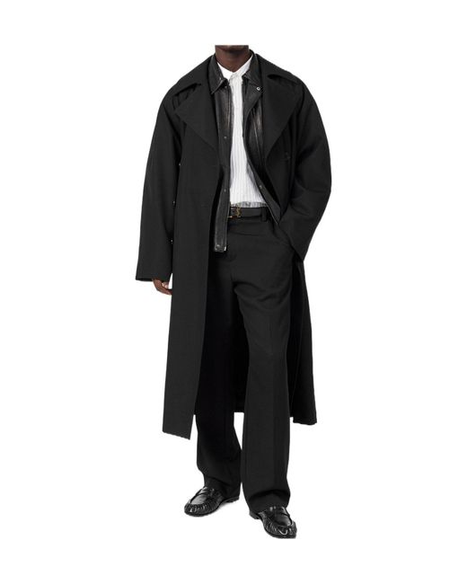 Saint Laurent Black Long Trench Coat for men