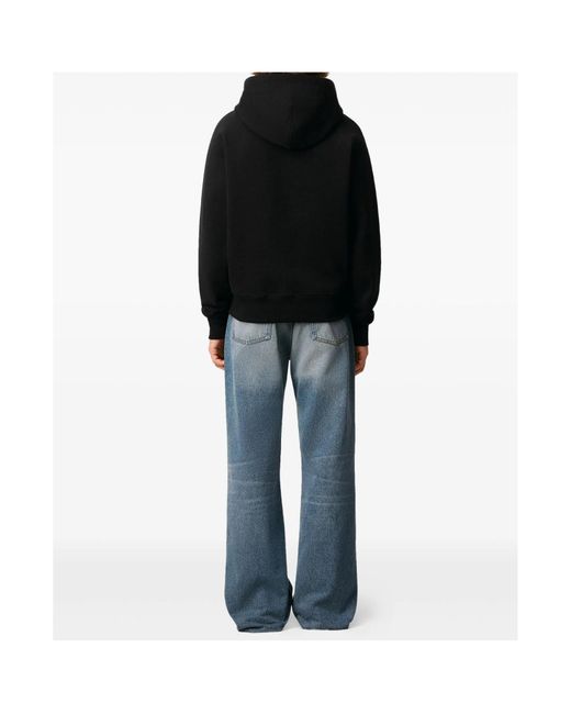 AMI Black Ami De Coeur Zip-Up Hoodie for men