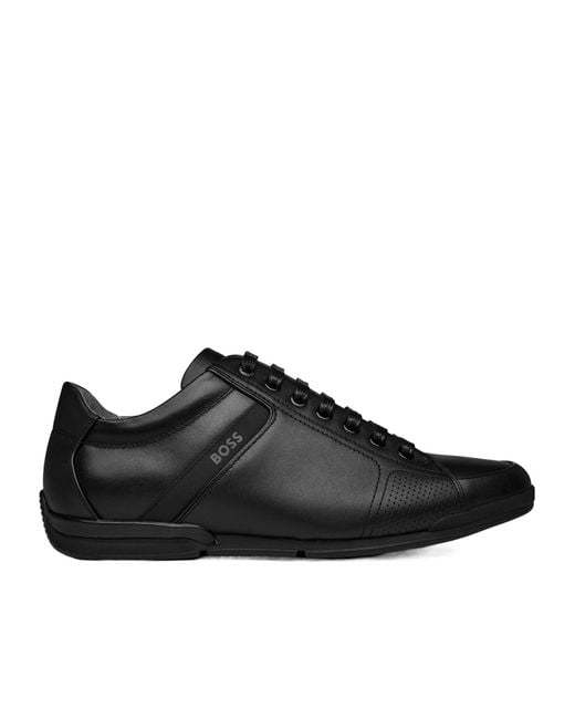 Boss Black Saturn Smooth Low Top Premium Leather Trainers for men