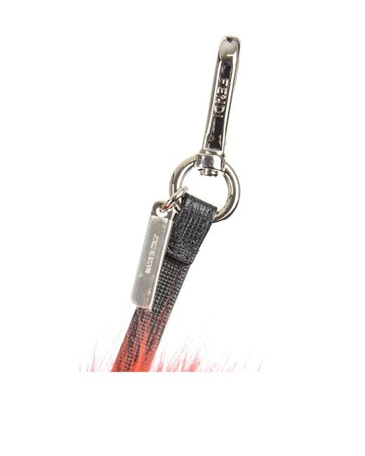Fendi Red Eye Pattern Fox Fur Key Chain for men