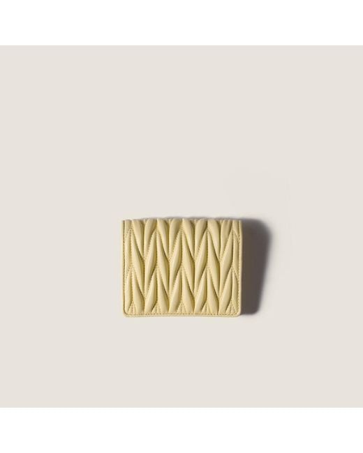 Miu Miu Metallic Small Matelassé Nappa Leather Wallet