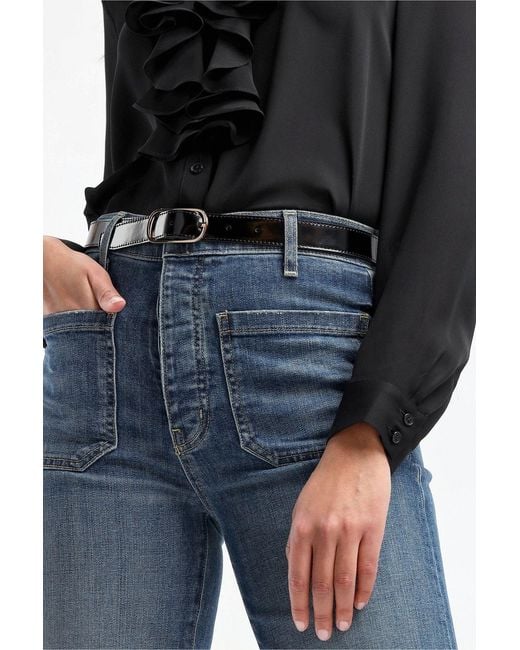 Nili Lotan Blue Mid-Rise Wide-Leg Trousers