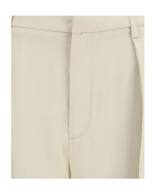 Jacob Cohen White Pleated Wide-Leg Pants