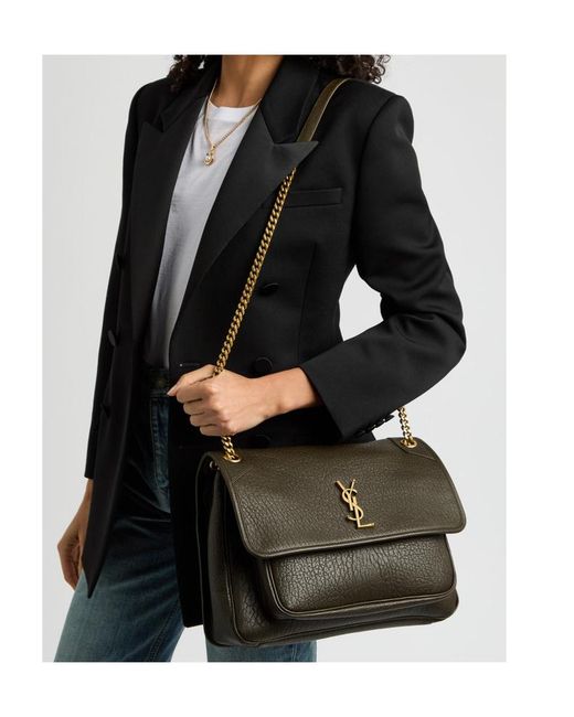 Saint Laurent Black Niki Large Leather Shoulder Bag