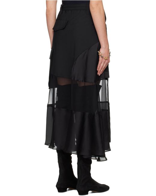 Sacai Black Midi Skirts