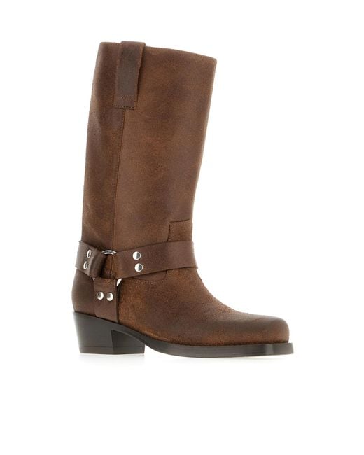Paris Texas Brown 45Mm Buckle-Strap Leather Boots