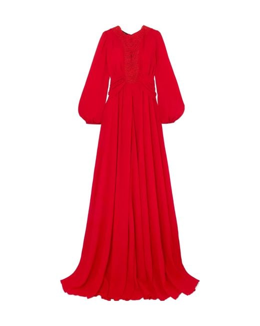 Giambattista Valli Gathered Crepe De Chine Gown
