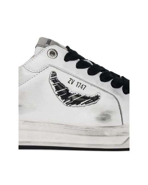 Zadig & Voltaire White Basses Fly Wings Sneakers