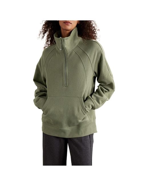 lululemon athletica Green Cotton-Blend Jersey Sweatshirt