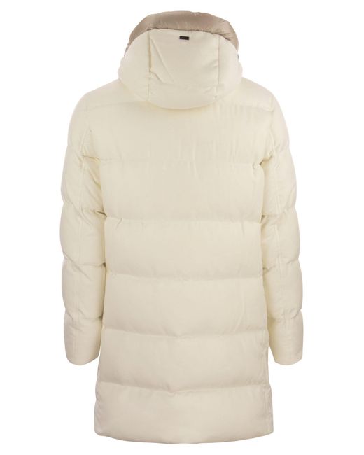 Herno White Drawstring Hooded Coat for men