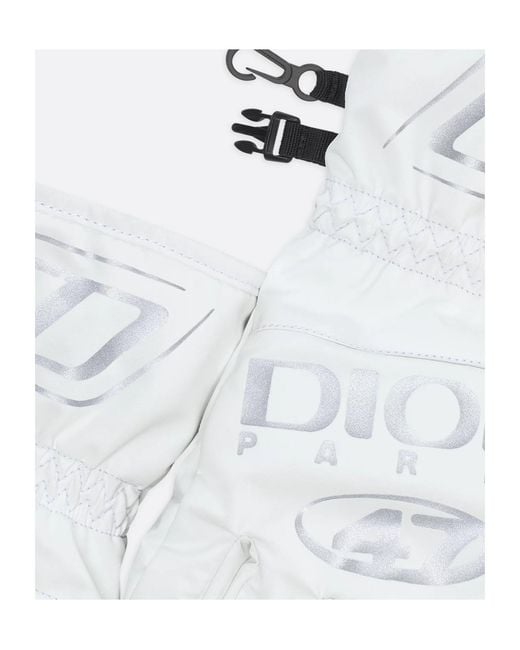 Dior White And Descente Ski Gloves for men