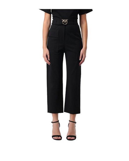 Pinko Black Logo Casual Pants