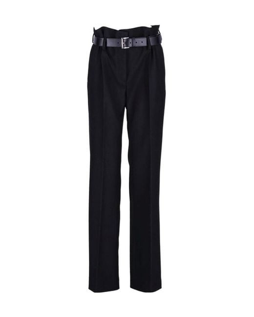 Prada Blue Belted Pleated Trousers