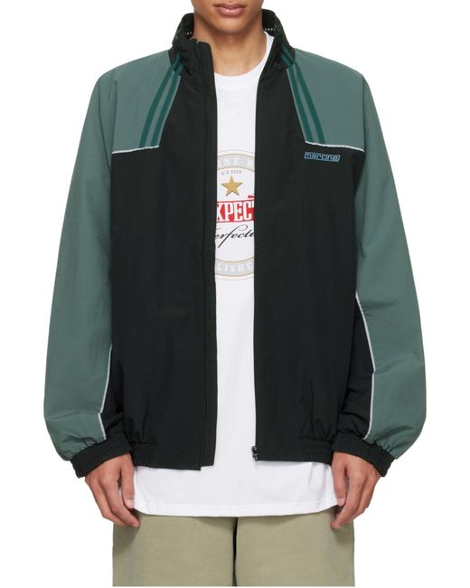 Martine Rose Black Logo Embroidered Zip-Up Jacket for men